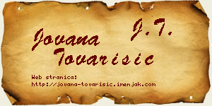 Jovana Tovarišić vizit kartica